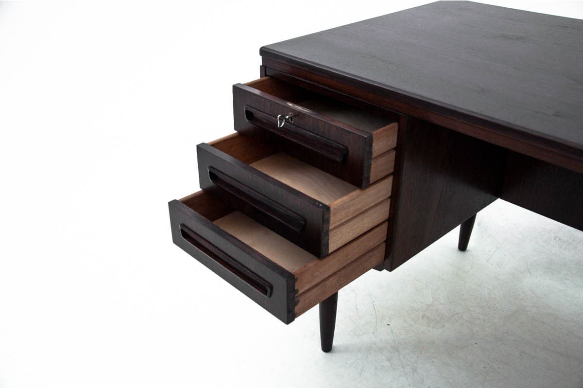 Desk, teak, dark brown, Denmark, 1960s - 67356