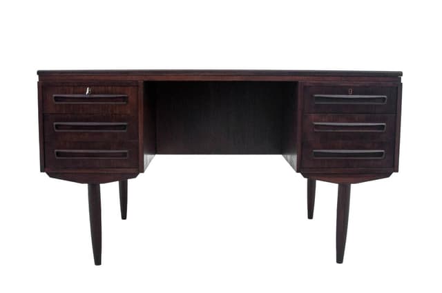 Desk, teak, dark brown, Denmark, 1960s - DIMENSION