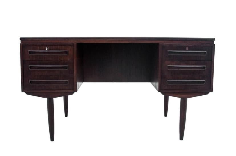 Desk, teak, dark brown, Denmark, 1960s