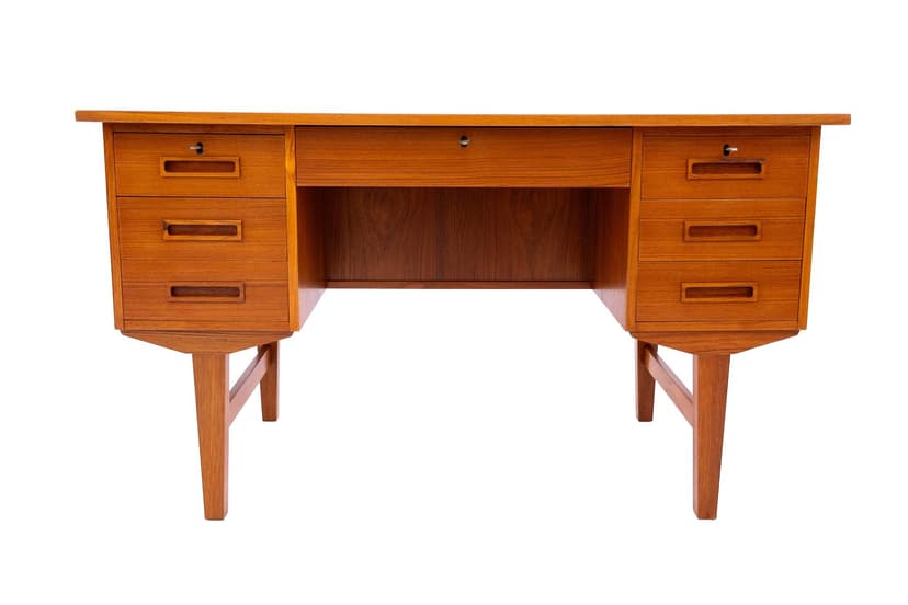 Desk, brown teak, Denmark, 1960s