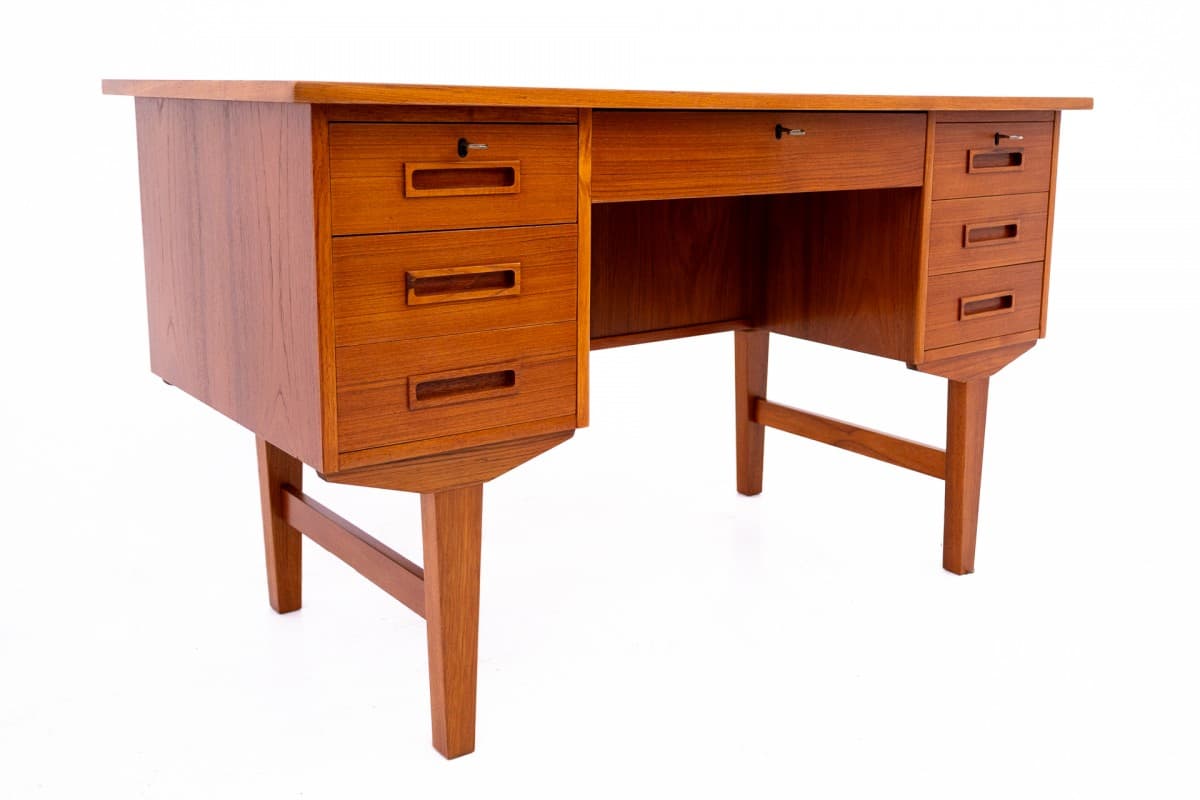 Desk, brown teak, Denmark, 1960s - 67316