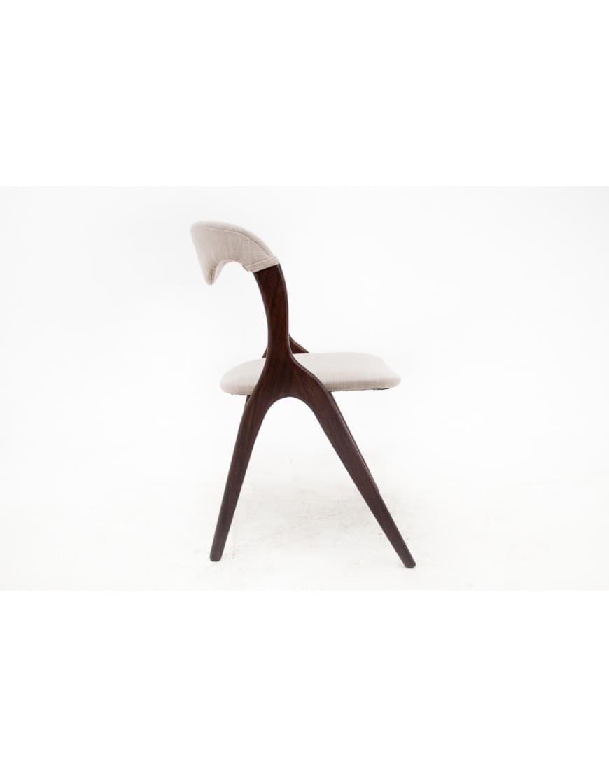 Komplet krzeseł, drewno orzech, Dania, lata 60. - 67307