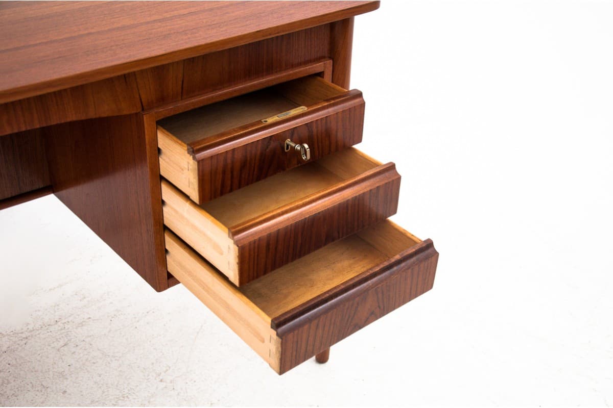 Desk, brown teak, Denmark, 1960s. - 67293