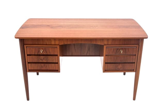 Desk, brown teak, Denmark, 1960s. - DIMENSION