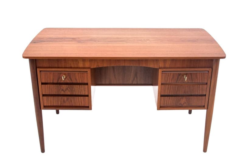 Desk, brown teak, Denmark, 1960s.