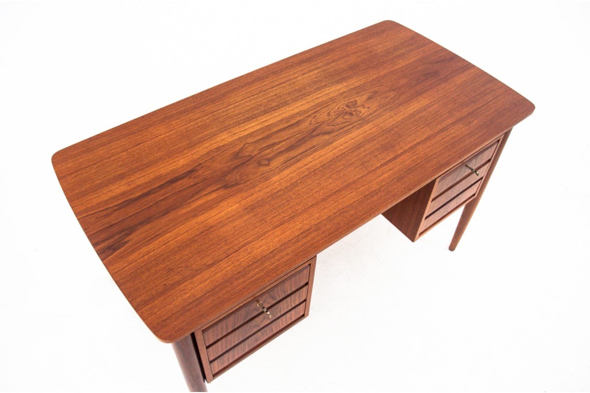 Desk, brown teak, Denmark, 1960s. - 67296