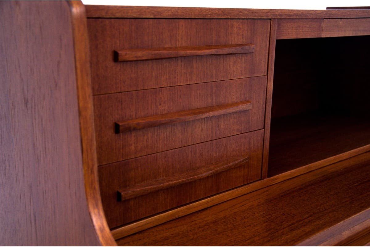 Secretary desk, brown teak, Denmark, 1960s. - 67288