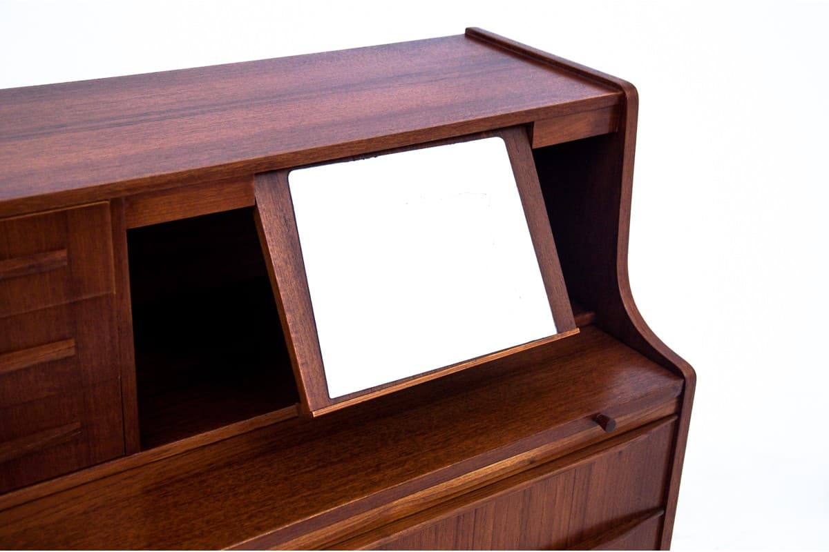 Secretary desk, brown teak, Denmark, 1960s. - 67286