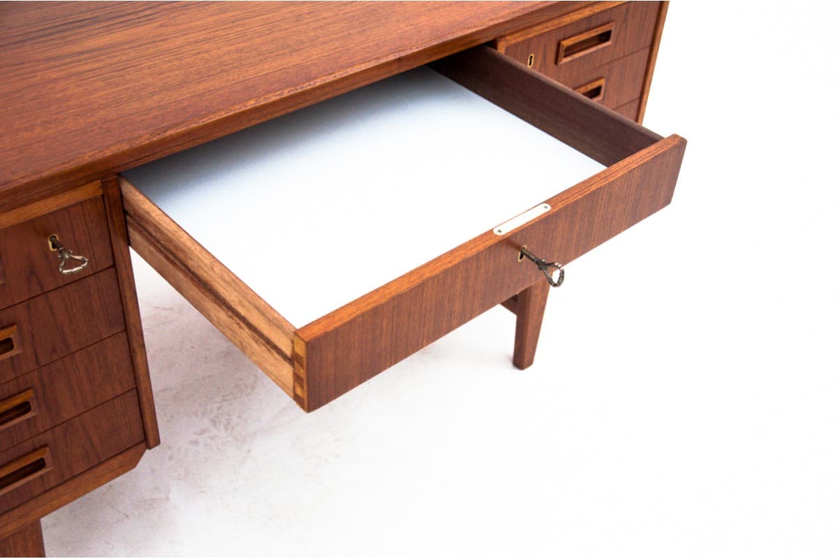 Desk, brown teak, Denmark, 1960s - 67273