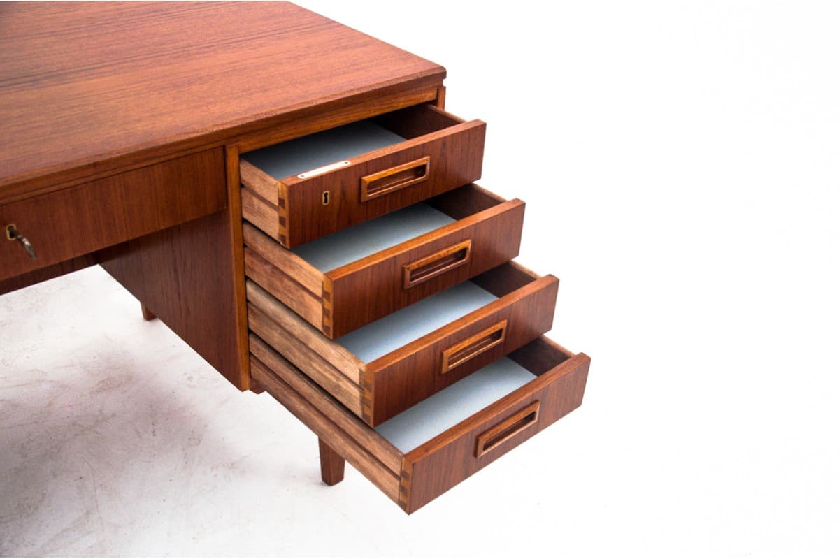 Desk, brown teak, Denmark, 1960s - 67274