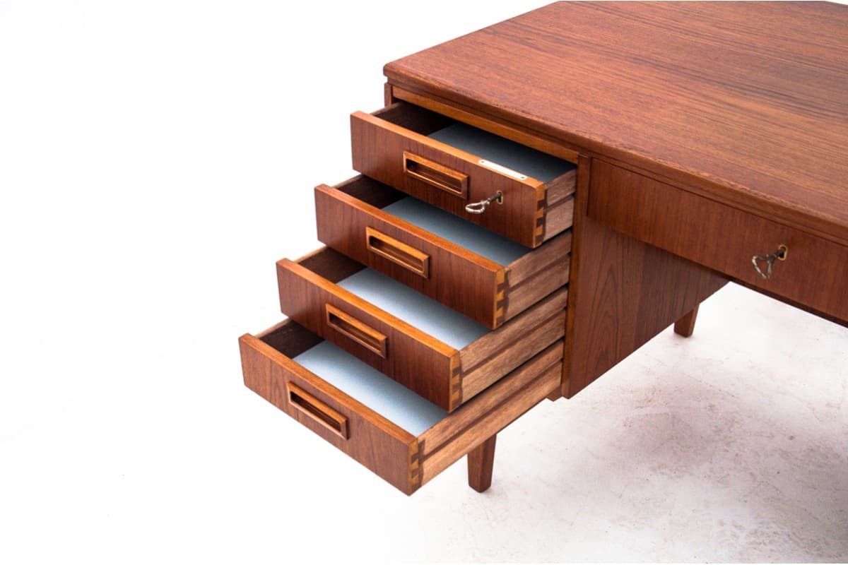 Desk, brown teak, Denmark, 1960s - 67272