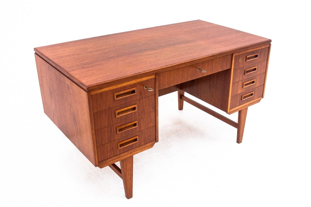 Desk, brown teak, Denmark, 1960s - 67269