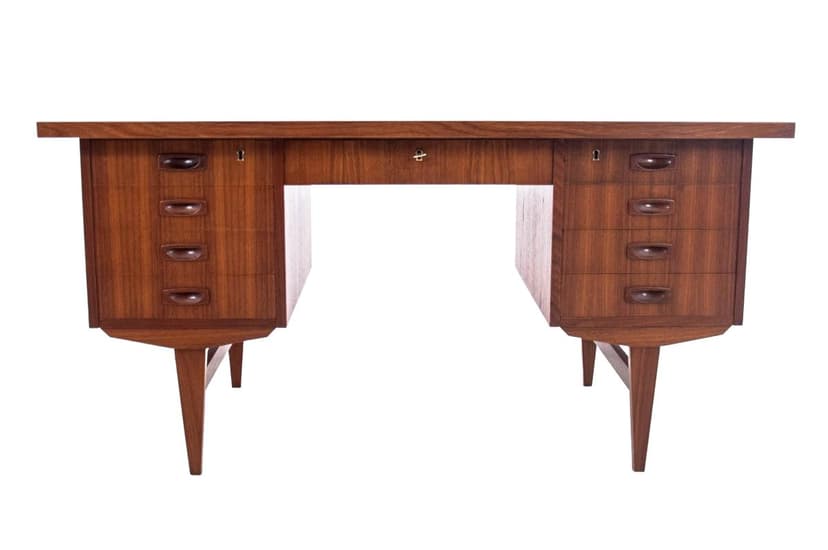 Desk, teak, dark brown, Denmark, 1960s