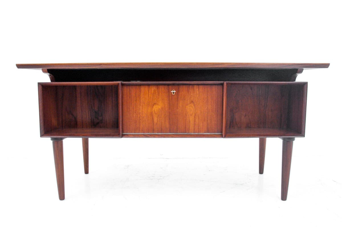 Desk, brown teak, Denmark, 1960s. - 67254
