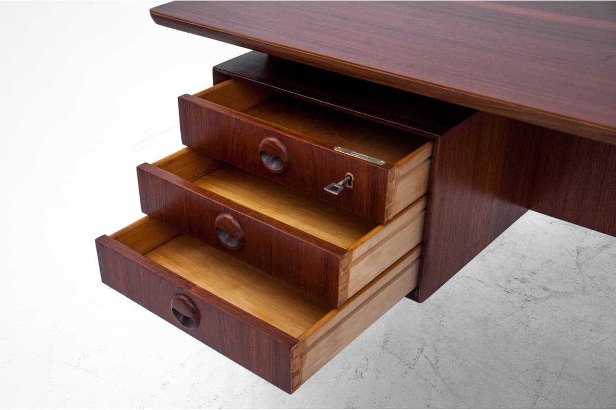 Desk, brown teak, Denmark, 1960s. - 67248