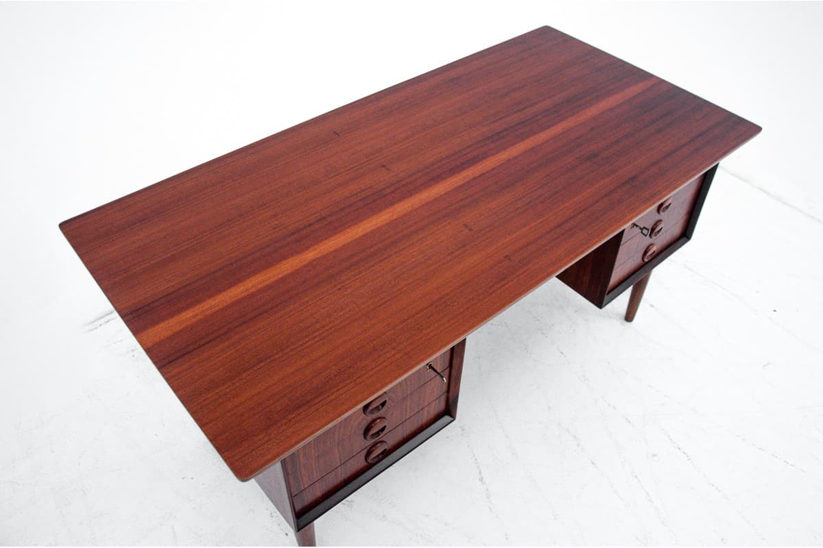 Desk, brown teak, Denmark, 1960s. - 67246