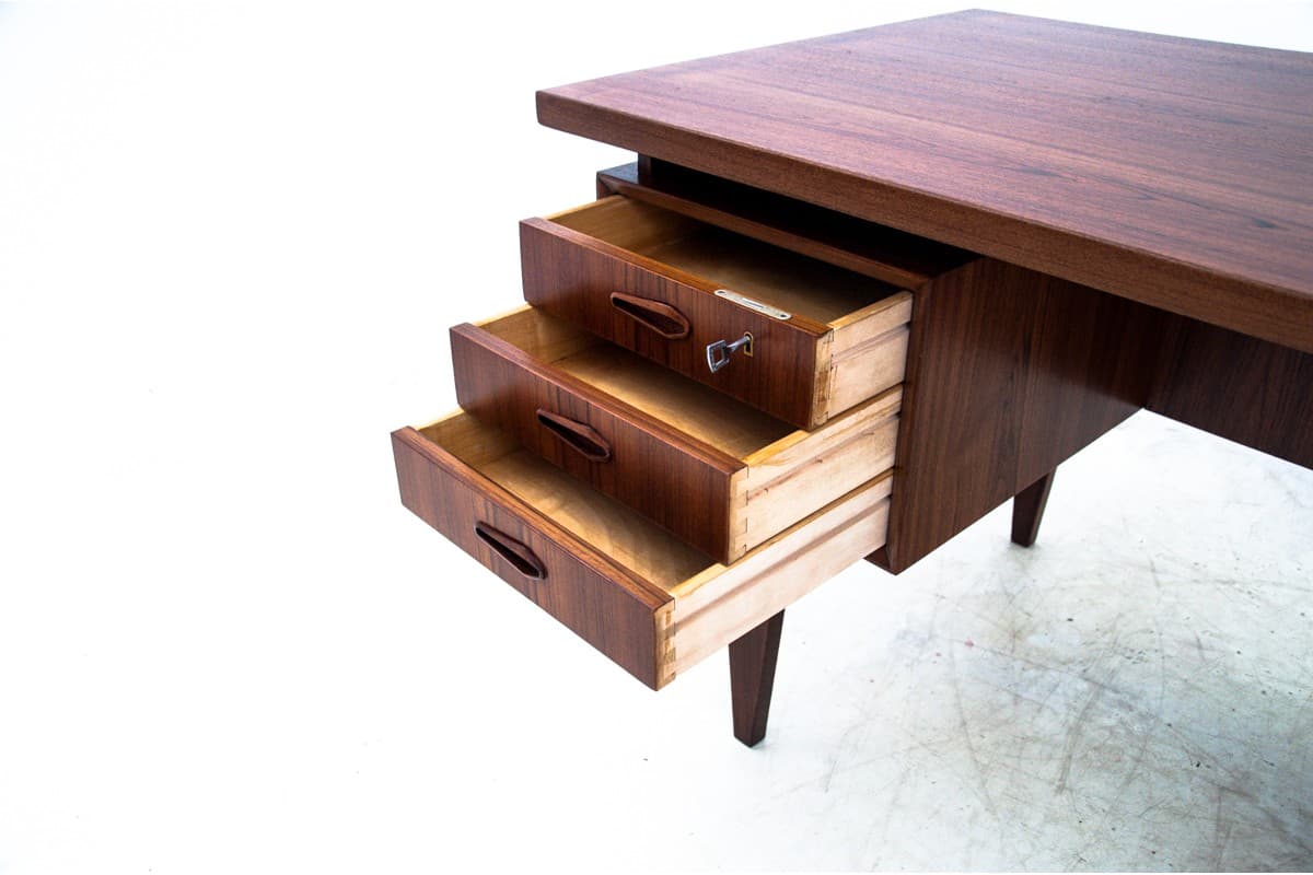 Desk, brown teak, Denmark, 1960s. - 67233