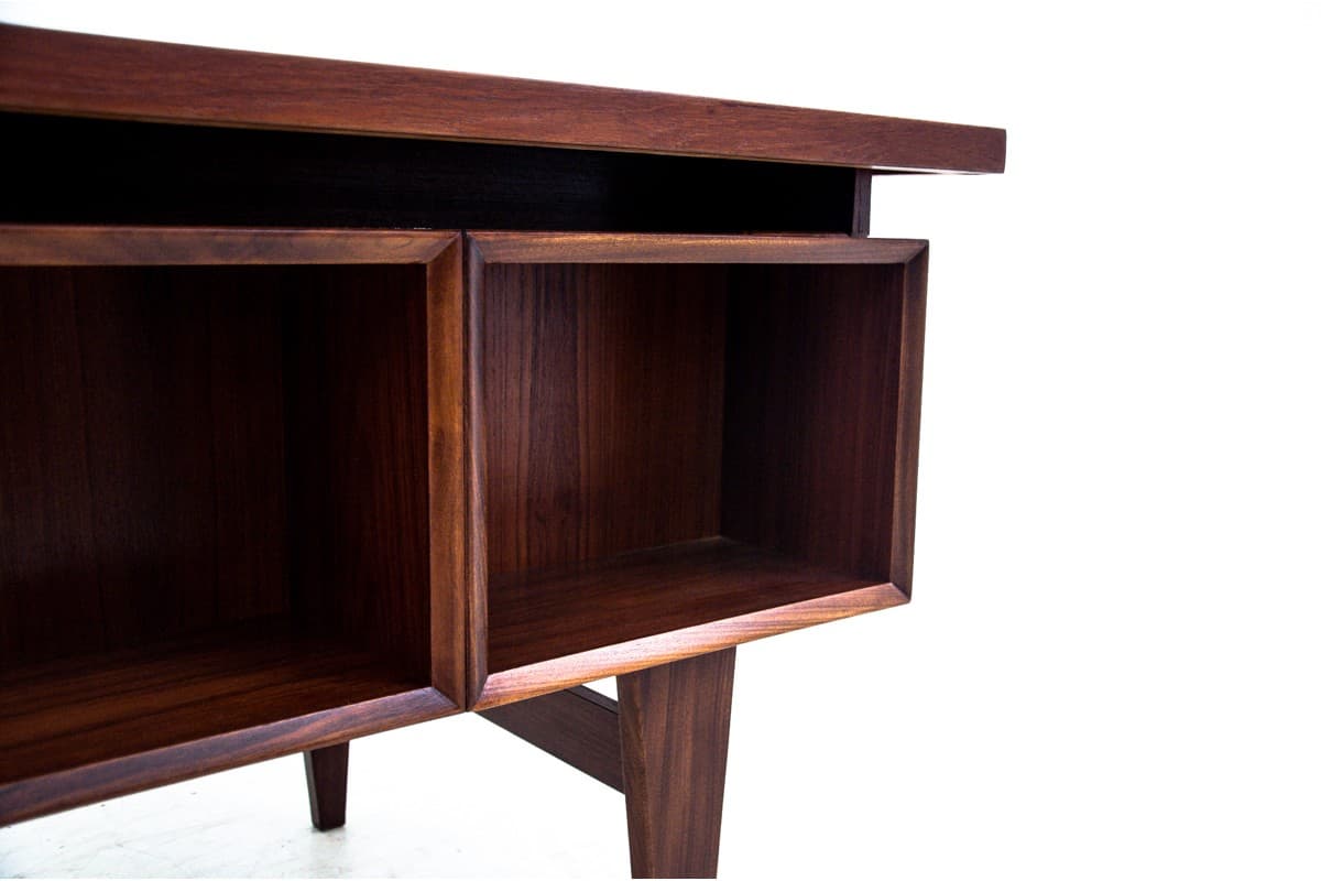 Desk, brown teak, Denmark, 1960s. - 67242
