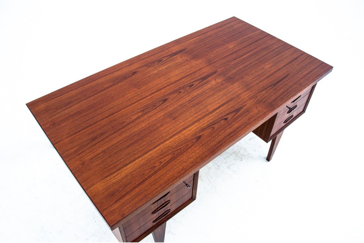 Desk, brown teak, Denmark, 1960s. - 67235