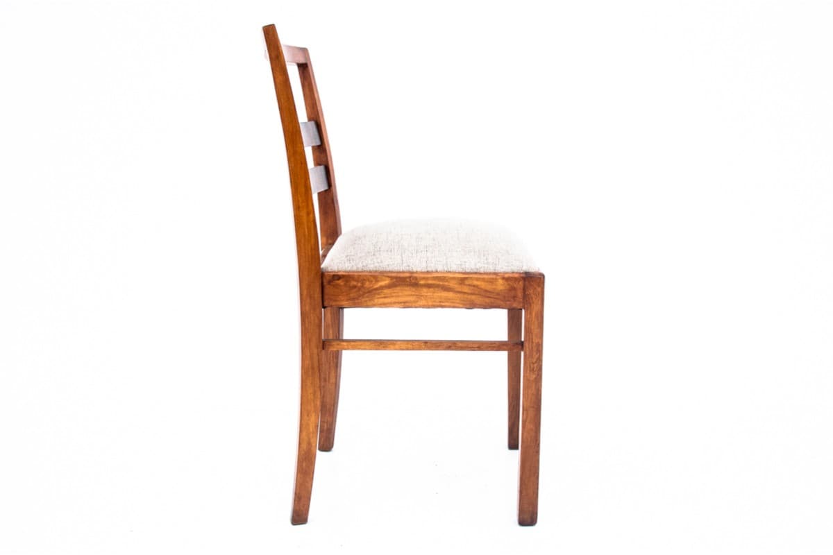 Chair Art Deco, wood, beige, Poland, 1930s - 67195