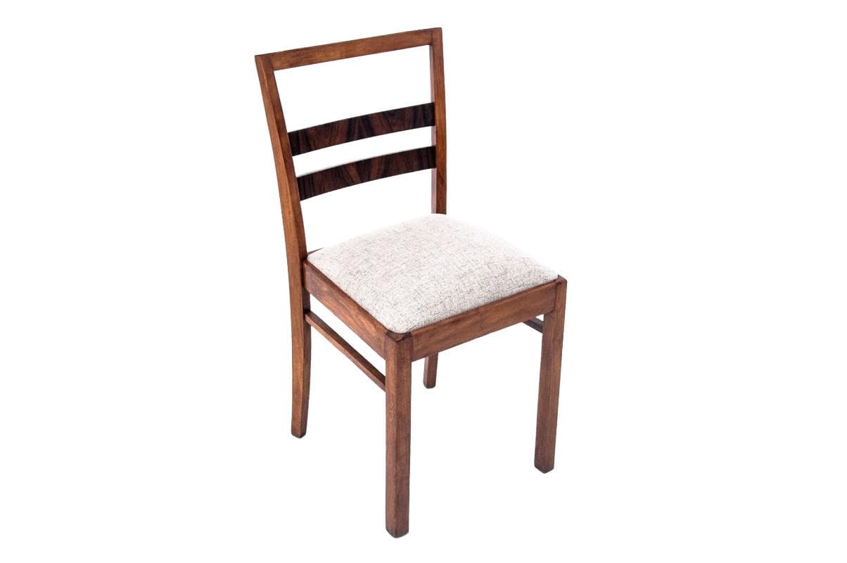 Chair Art Deco, wood, beige, Poland, 1930s