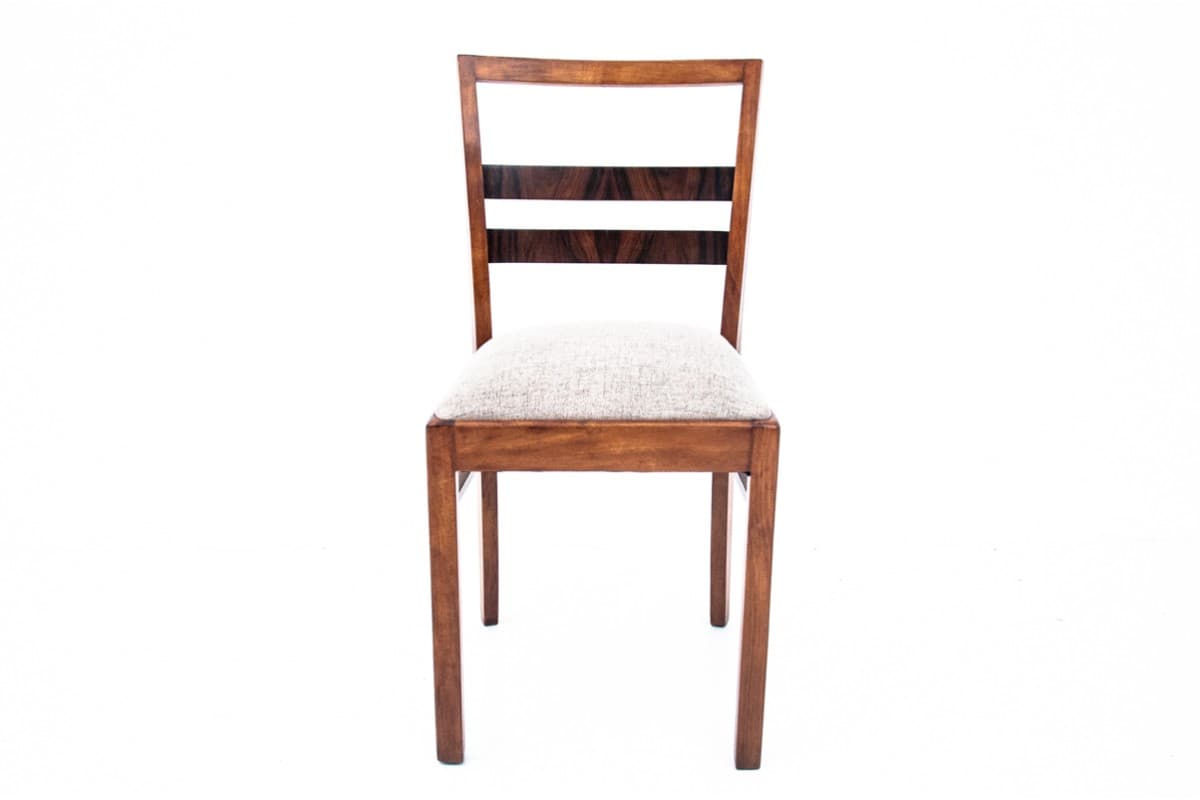 Chair Art Deco, wood, beige, Poland, 1930s - 67191
