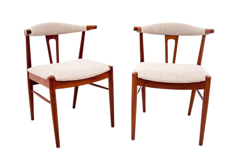 Tekowe krzesła, skandynawski design, Dania, lata 60.