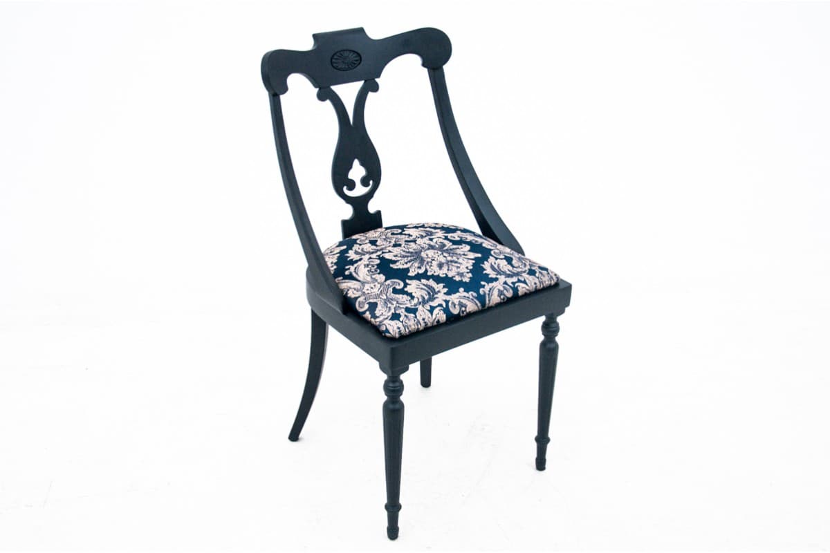 Chair Biedermeier, black wood, Northern Europe, 19th c. - 67173