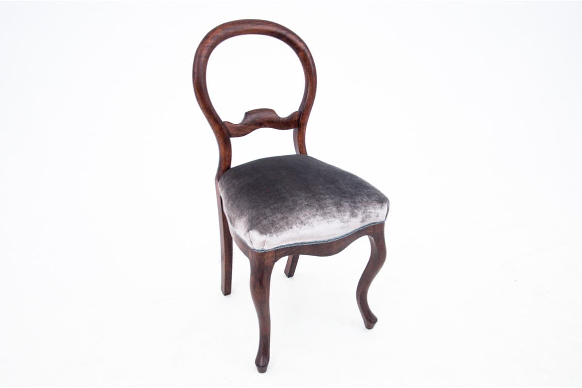 Komplet krzeseł, styl wiktoriański, drewno brązowy ciemny, Europa Północna, XIX wiek - 67168