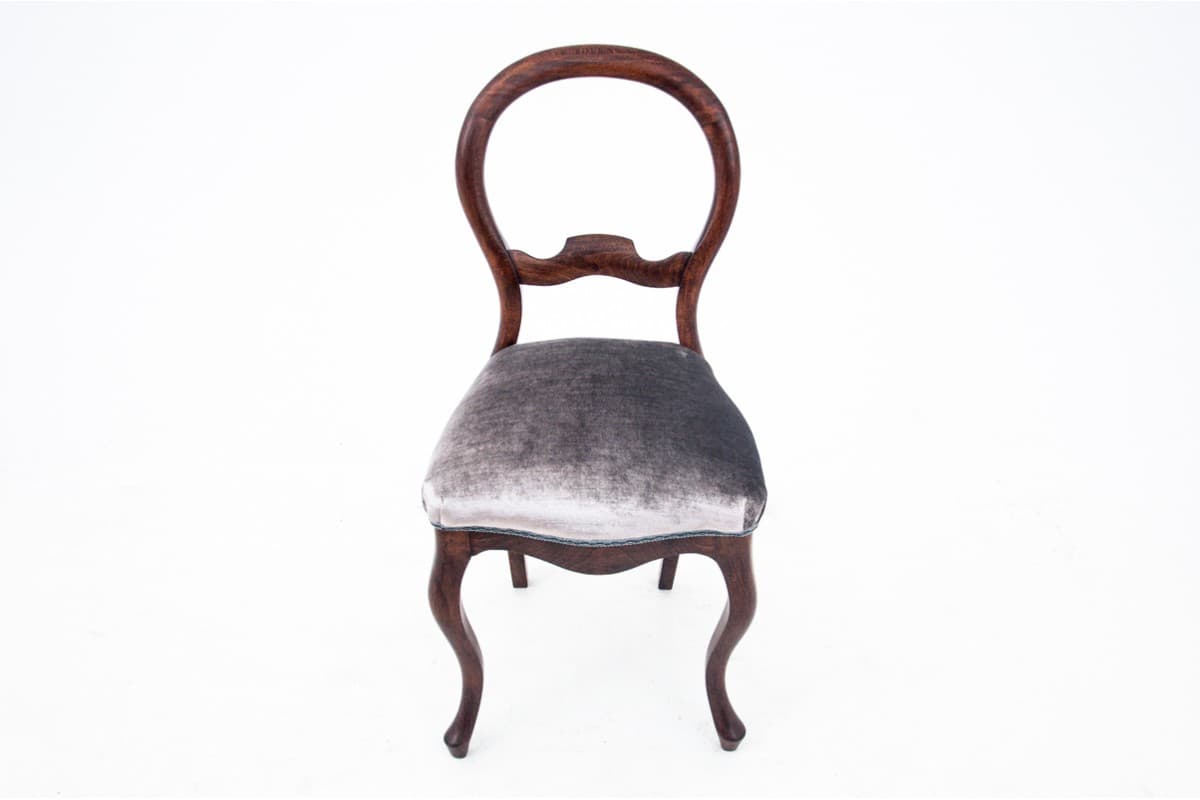 Komplet krzeseł, styl wiktoriański, drewno brązowy ciemny, Europa Północna, XIX wiek - 67167