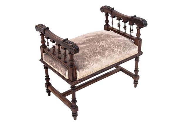 Siedzisko, orzech jasnobrązowy, Francja, początek XX w. - WYMIARY