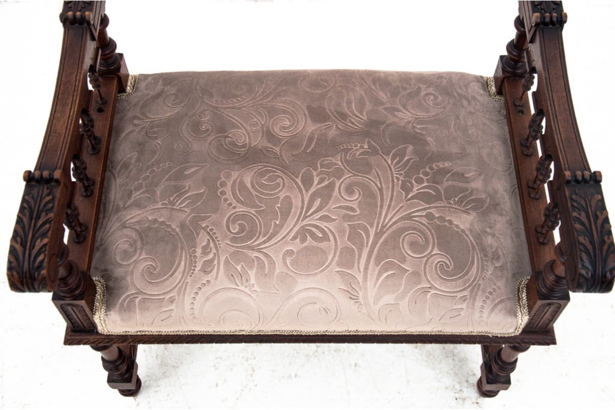 Siedzisko, orzech jasnobrązowy, Francja, początek XX w. - 67162