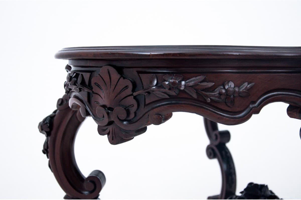 Rococo Table, reddish-brown mahogany, France, 1870s - 67150