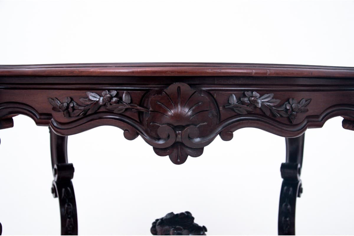 Rococo Table, reddish-brown mahogany, France, 1870s - 67149