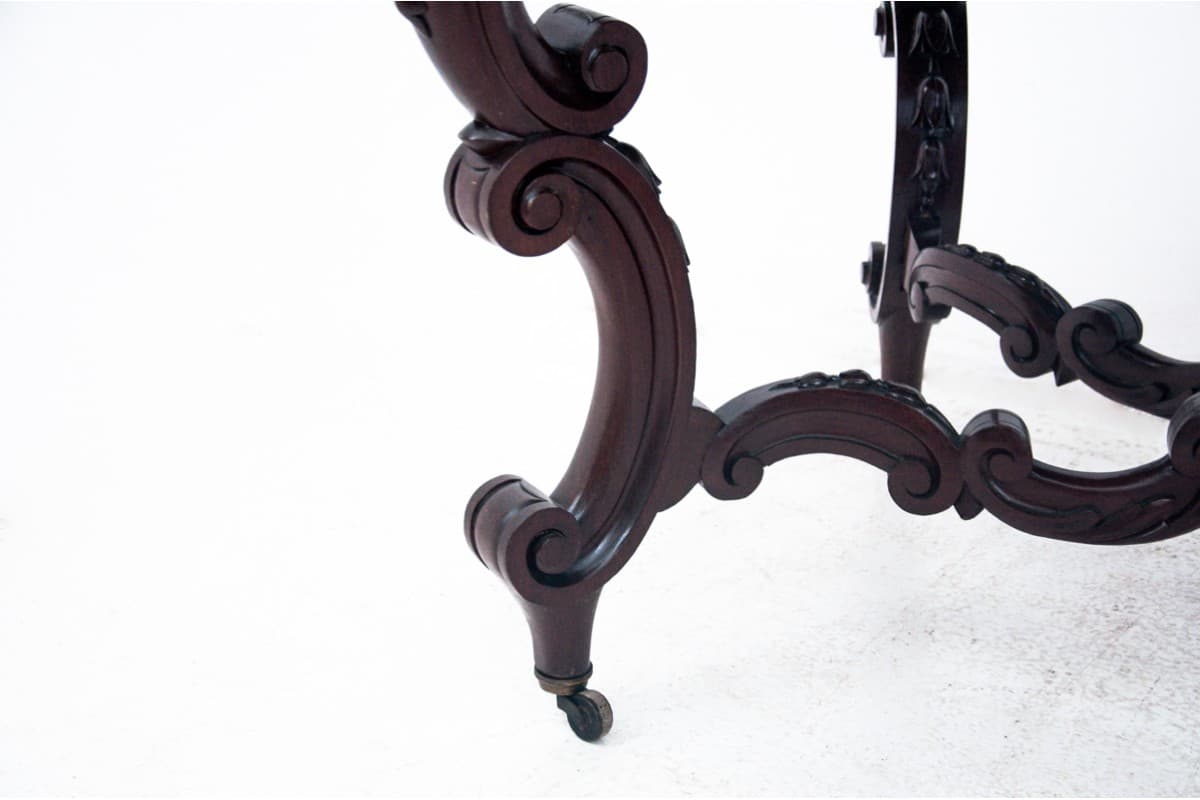 Rococo Table, reddish-brown mahogany, France, 1870s - 67152