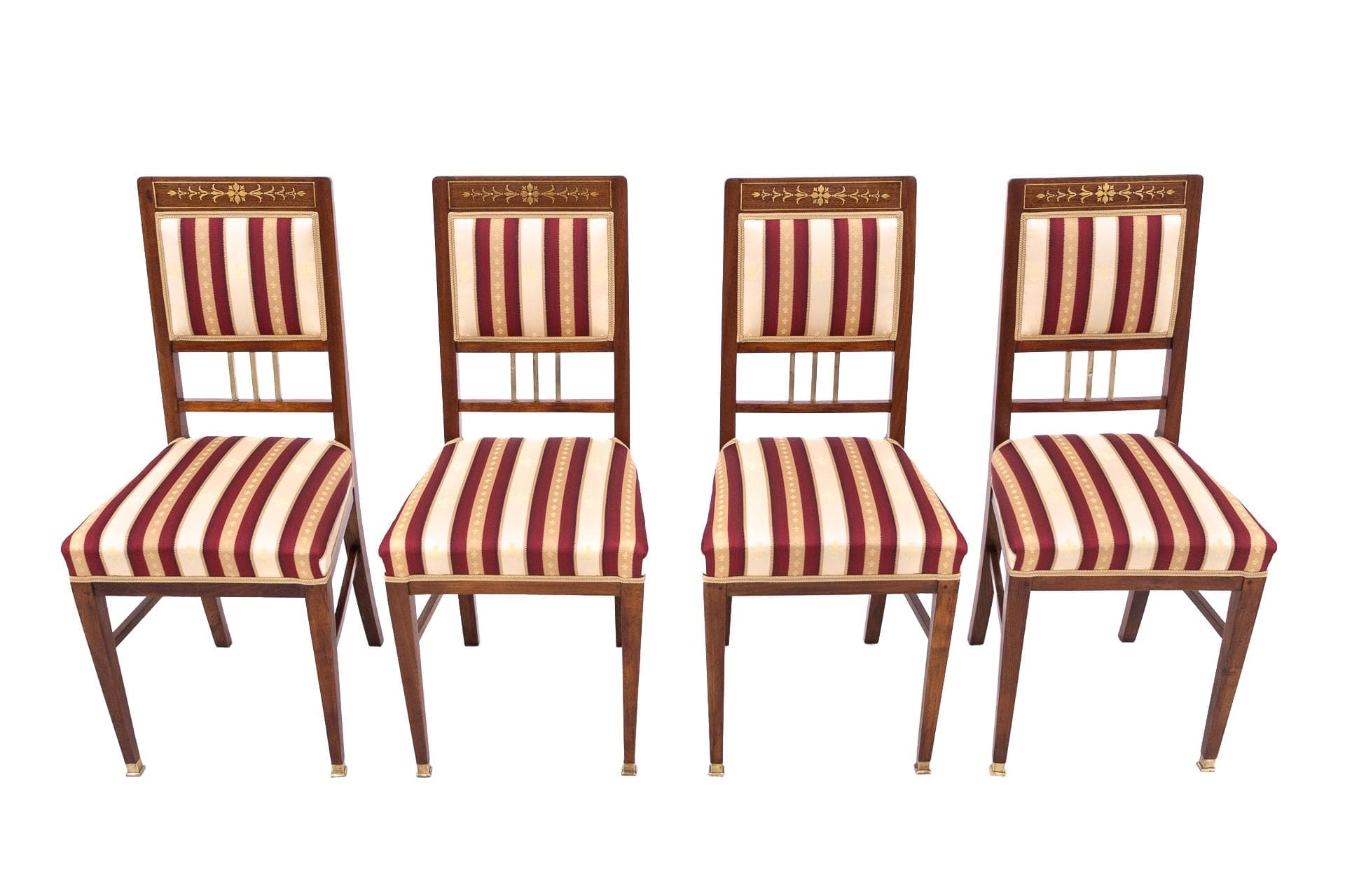 Komplet krzeseł, dąb multikolor, Polska, lata 20.