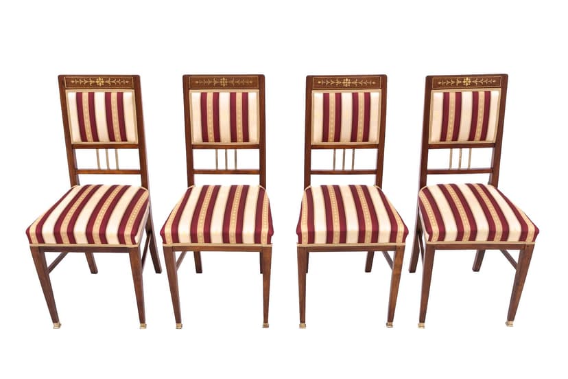 Komplet krzeseł, dąb multikolor, Polska, lata 20.