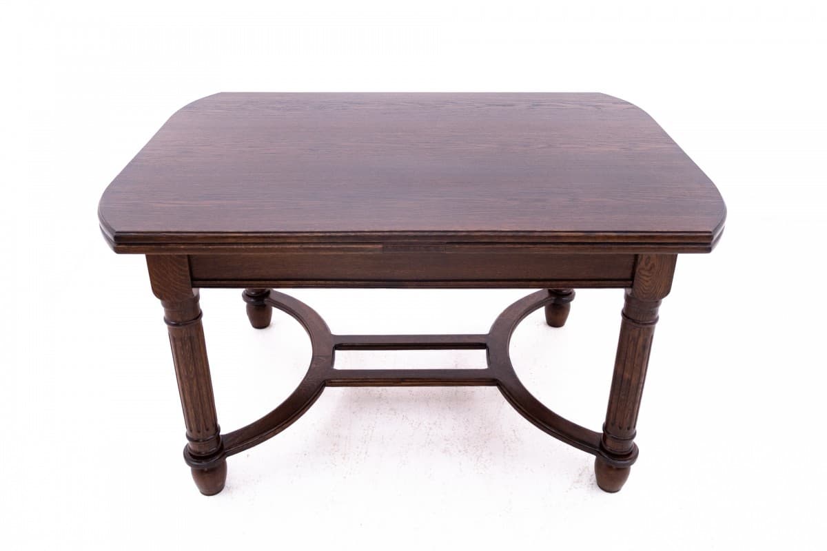 Zestaw jadalniany, drewno brąz – dark, skóra brąz – dark, Francja, XIX w. - 67068