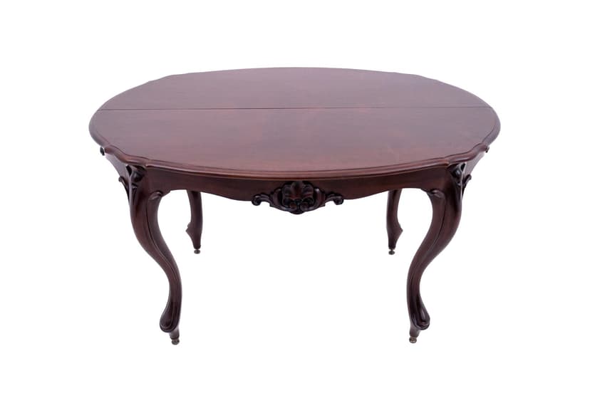 Oval table, dark brown mahogany, Western Europe, 1920s