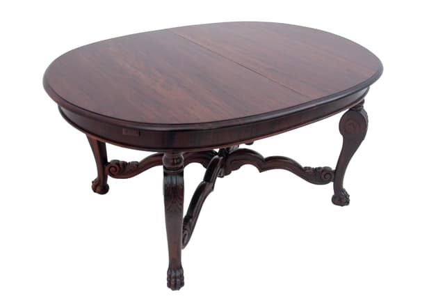 Oval Table, dark brown, mahogany, France, early 20th c. - DIMENSION
