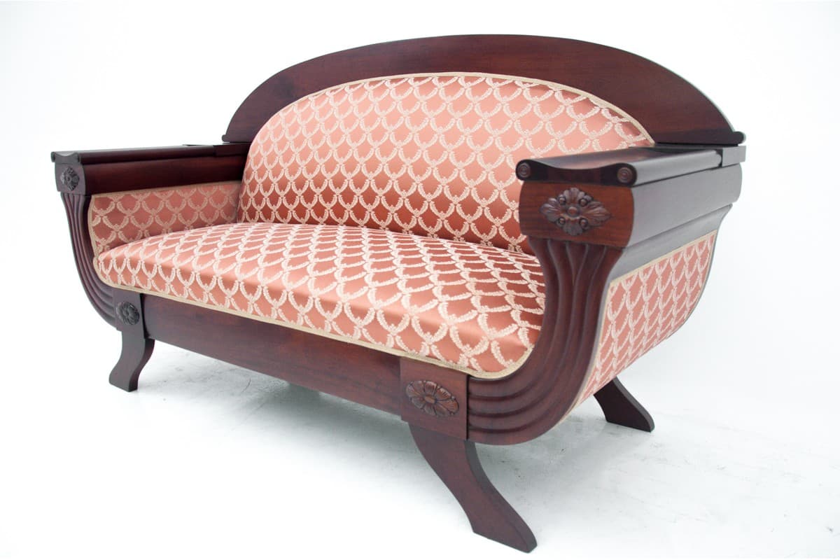 Victorian sofa, mahogany dark brown, Northern Europe, 19th c. - 67036