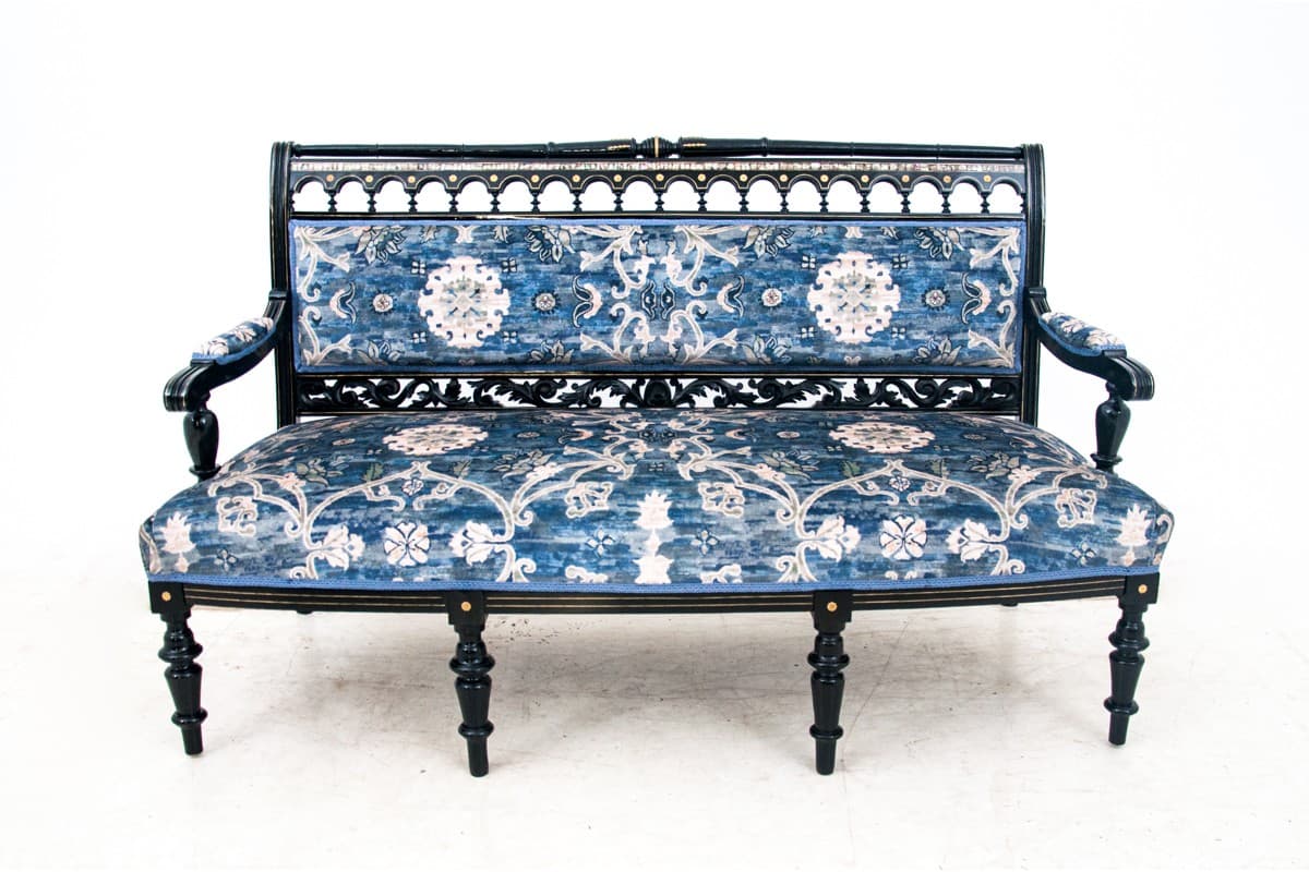 Komplet salonowy, drewno czarne, proj. H. Makart, Austria, lata 40. XIX w. - 67040