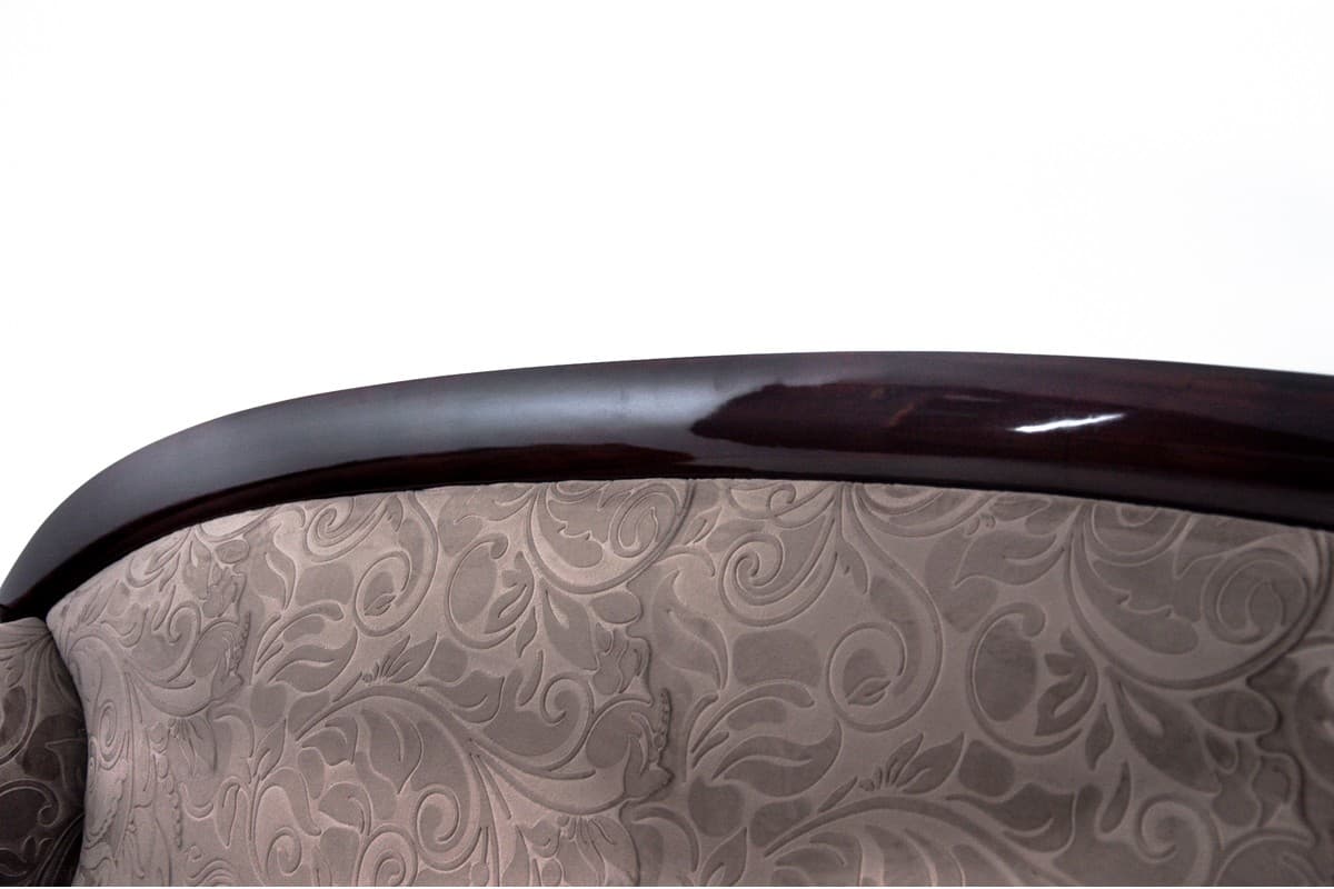 Sofa Biedermeier, mahoń, beż, Europa Północna, XIX w. - 72967