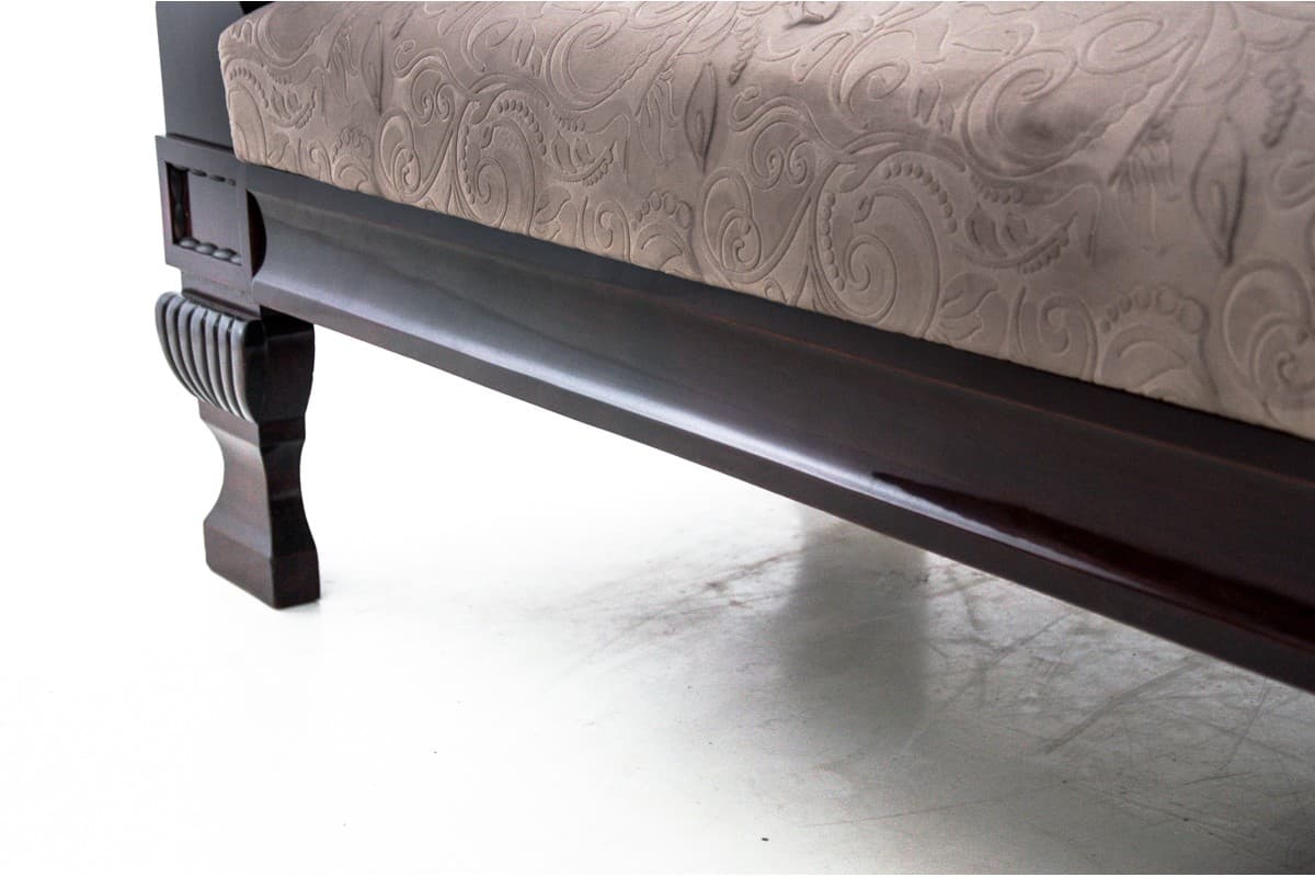 Sofa Biedermeier, mahoń, beż, Europa Północna, XIX w. - 72969