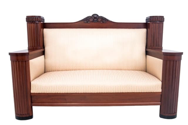 Sofa Secesja, mahoń brązowy, Europa Północna, początek XX w. - WYMIARY