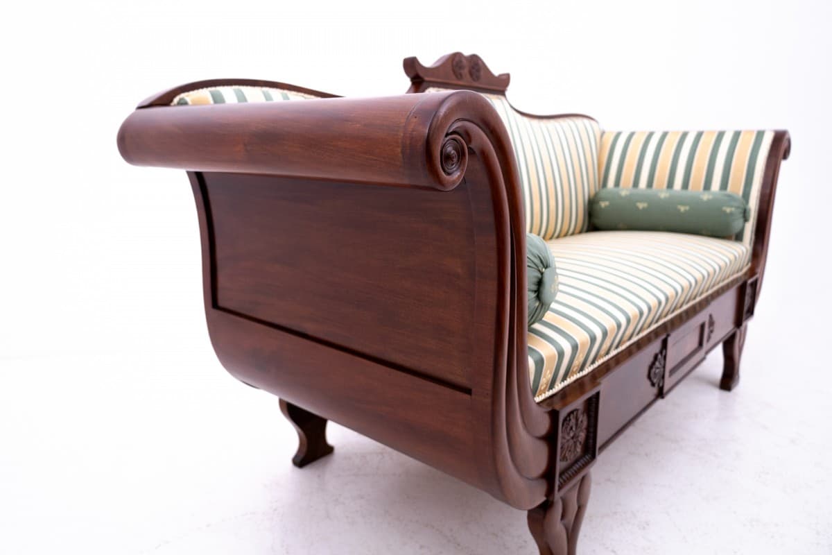 Sofa biedermeier, mahoń brąz ciemny, Europa Północna, XIX w. - 73013
