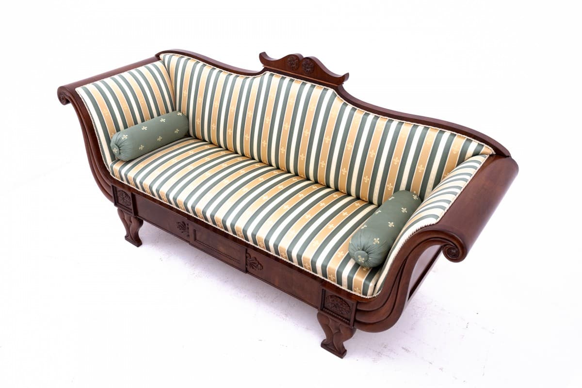 Sofa biedermeier, mahoń brąz ciemny, Europa Północna, XIX w. - 73006