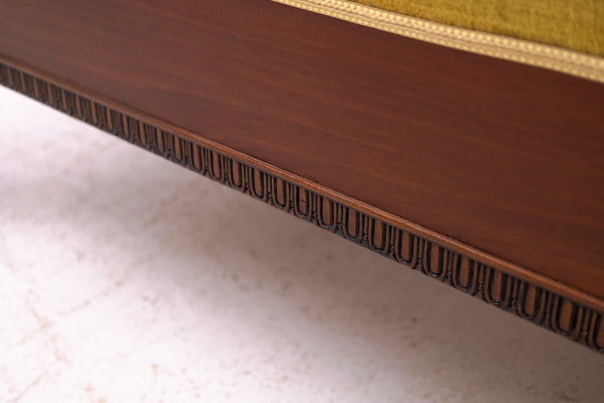 Sofa Biedermeier, yellow velvet, wood, Northern Europe, 1880s - 73019