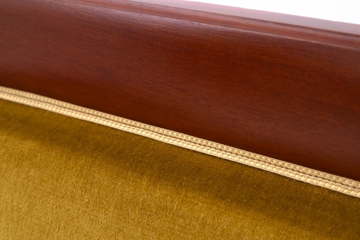 Sofa Biedermeier, yellow velvet, wood, Northern Europe, 1880s - 73017