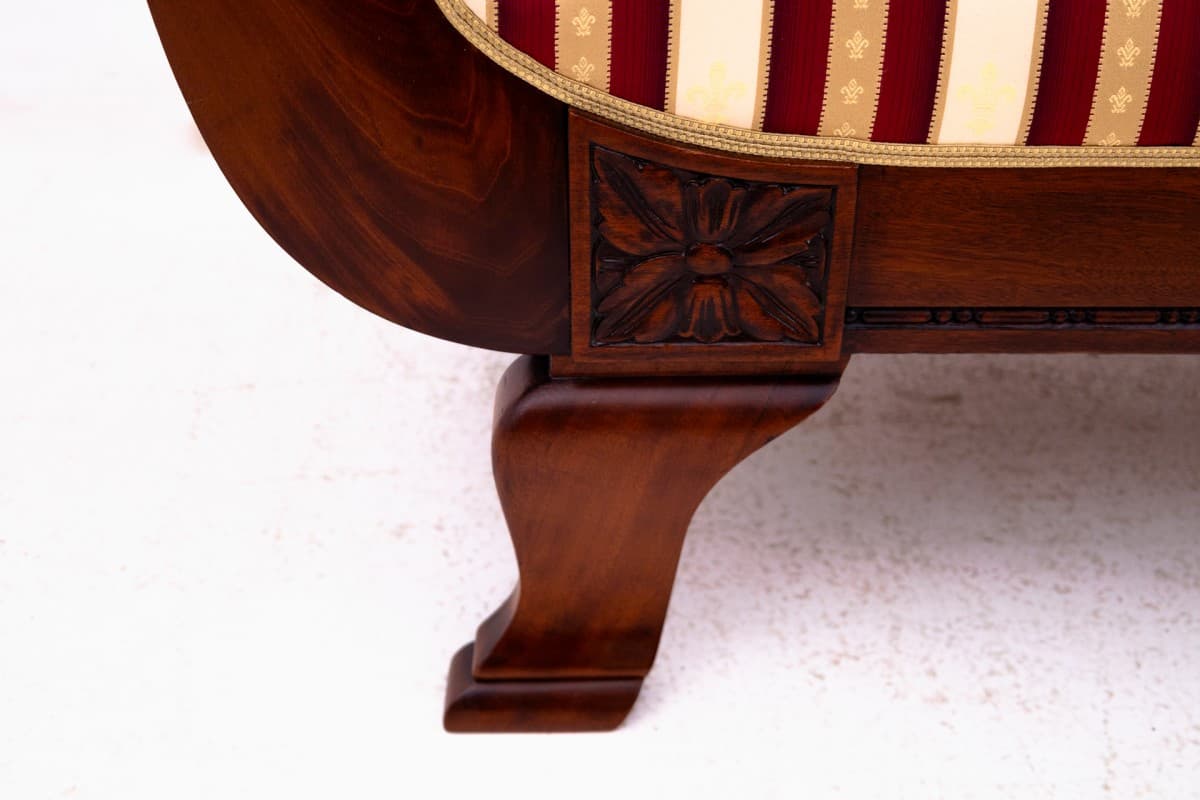 Sofa biedermeier, beżowy, drewno, Europa Północna, koniec XIX w. - 73039